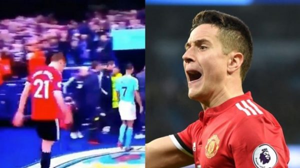 CĐV Man City giận dữ: Ander Herrera nhổ nước bọt vào logo Man City